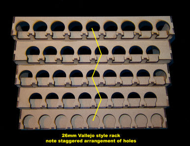 Paint Rack - 26mm, For Vallejo and Army Painter Style Dropper Bottles