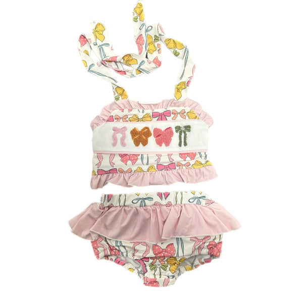 Pink bows two piece Swimsuit