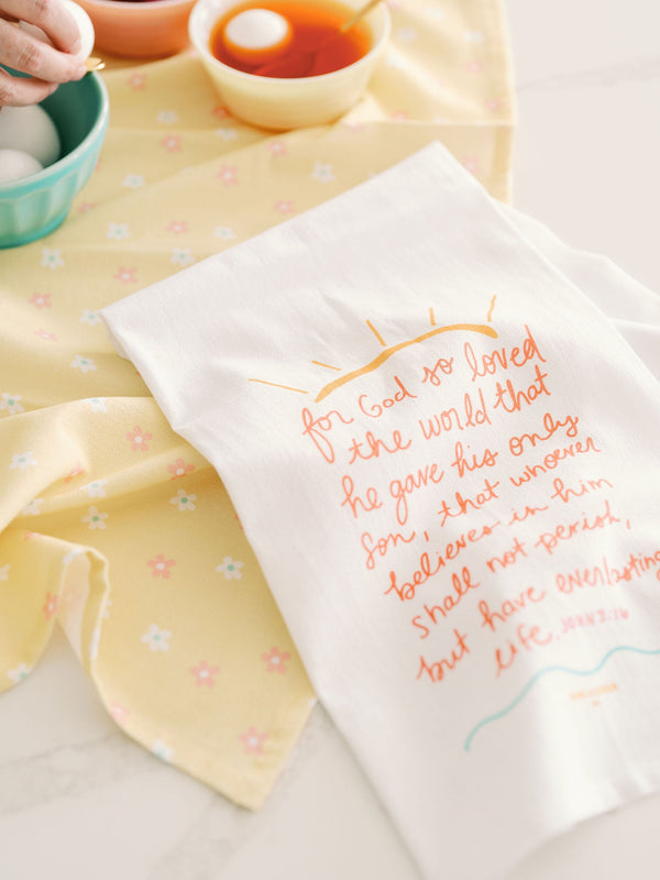 For God So Loved Flour Sack Towel