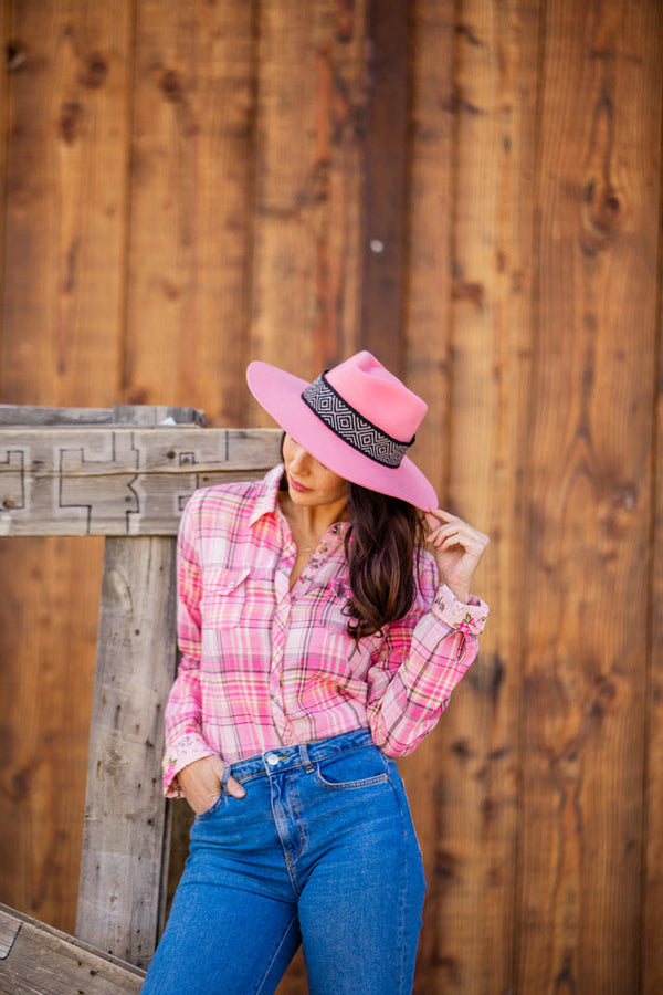 Bubble Gum Pink Western Hat