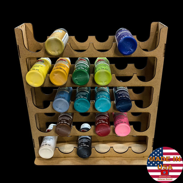 Vertical Paint Rack For 2oz Craft Paints - 36mm Diameter Bottles