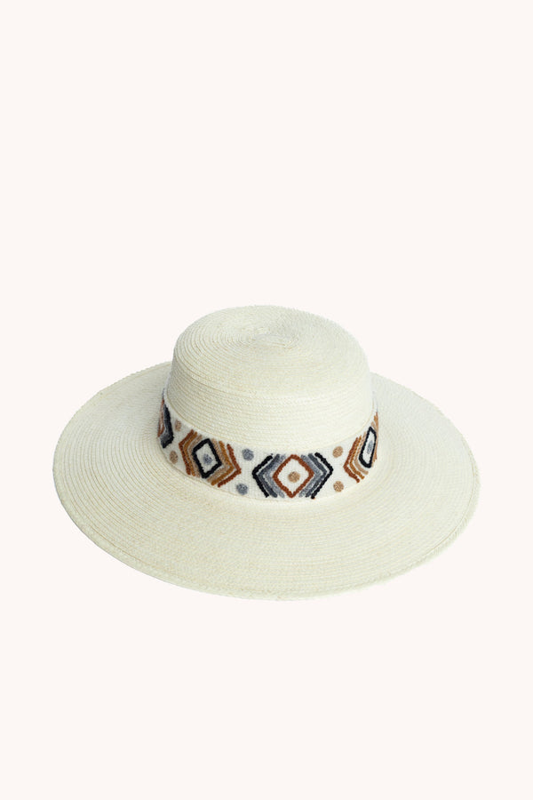Spanish White Palm Leaf Straw Hat