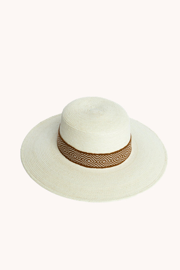 Spanish White Palm Leaf Straw Hat