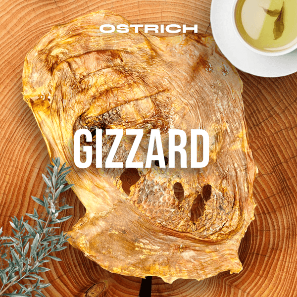 Chewy Ostrich Gizzard Whole. Protein & Omega-3 rich, Natural Dog Chew Treat  by Savannah Pet Food