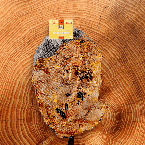 Chewy Ostrich Gizzard Whole. Protein & Omega-3 rich, Natural Dog Chew Treat  by Savannah Pet Food