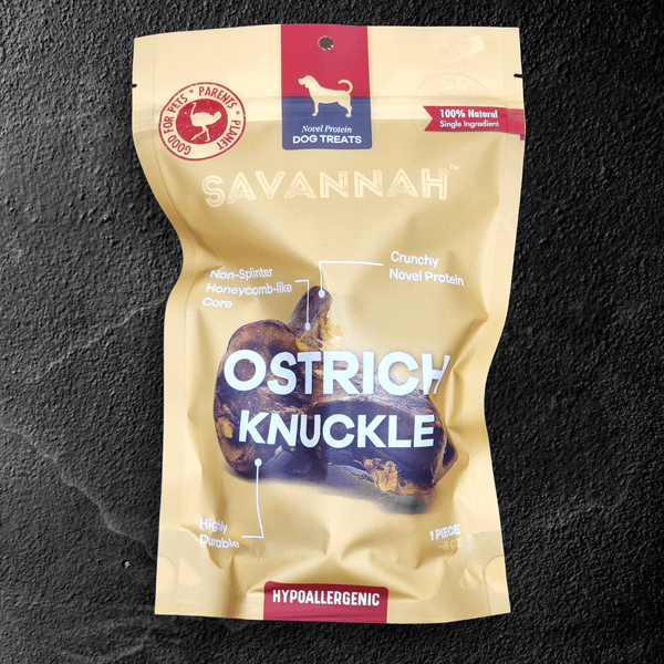 Ostrich Knuckle. Long-lasting, Natural Dog Gnaw Treat by Savannah Pet Food