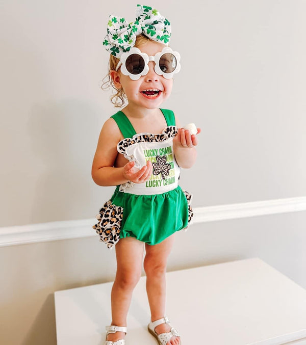 Lucky charm ruffle romper